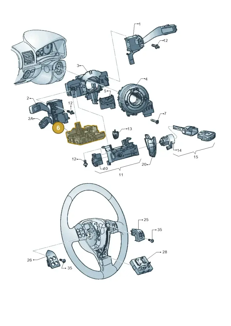 1K0953549CC — Volkswagen Jetta (2008-2011) diagram 449953500, position 6