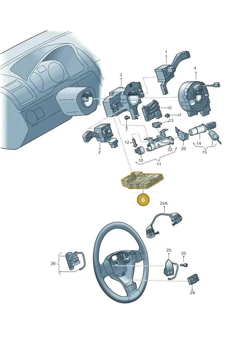 1K0953549CC — Volkswagen Scirocco 2.0 (2008-2014) diagram 649953500, position 6