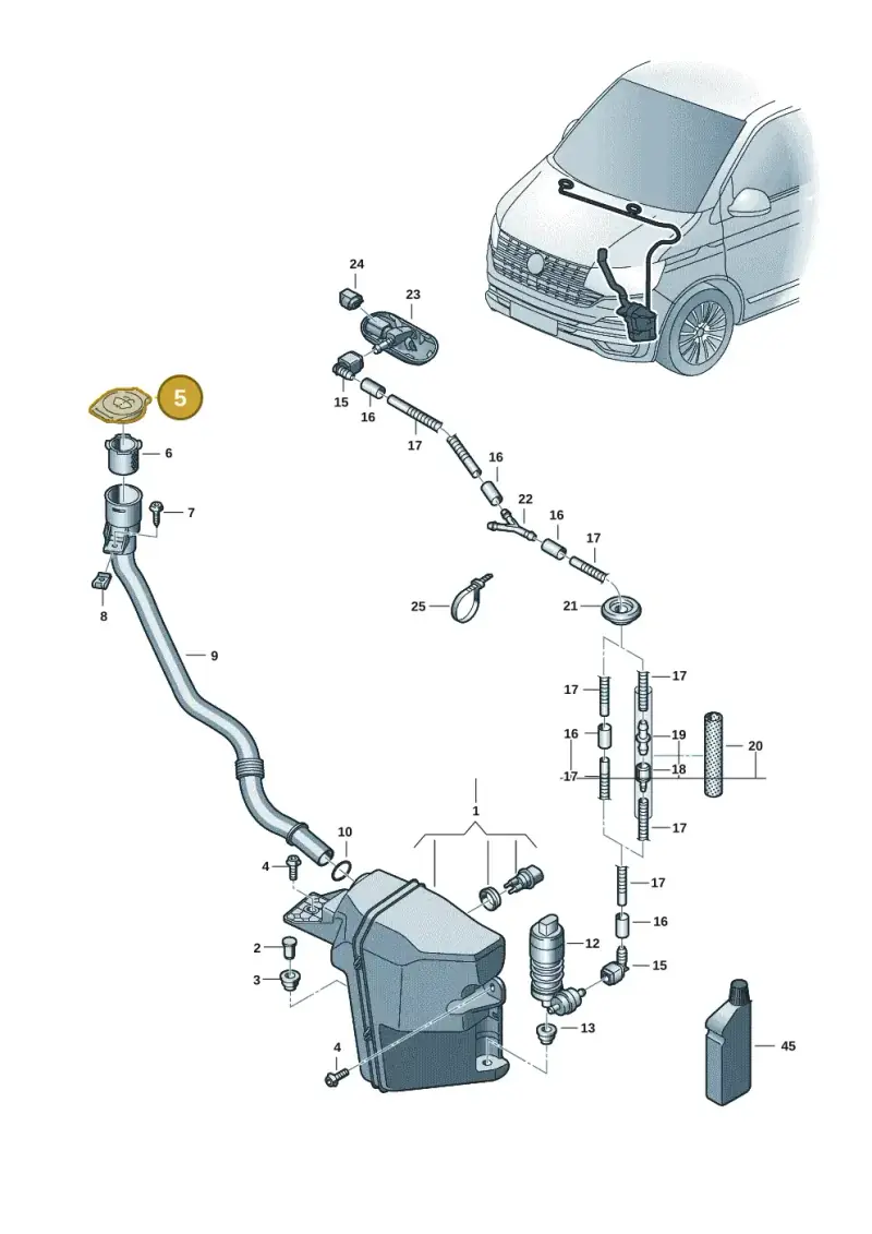 1K0955455 — Volkswagen Transport. multivan (2019-2024) diagram 7em955010, position 5
