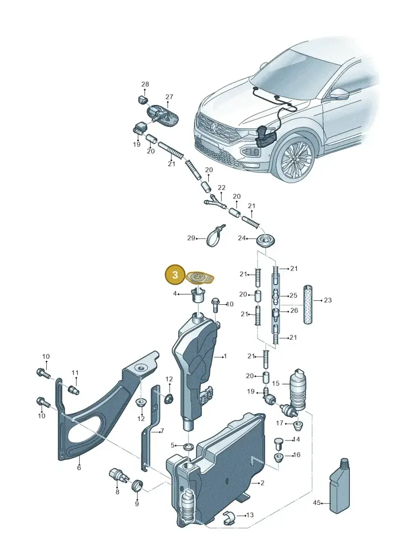 1K0955455 — Volkswagen T-Roc BlueMotion (2017-2024) diagram 813955015, position 3