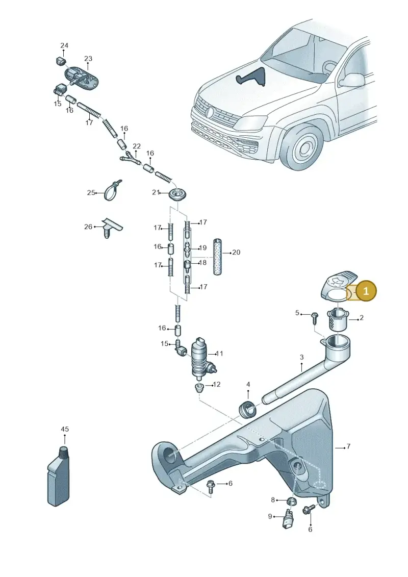 1K0955455 — Volkswagen Amarok twin cab (2022-) diagram 894955100, position 1