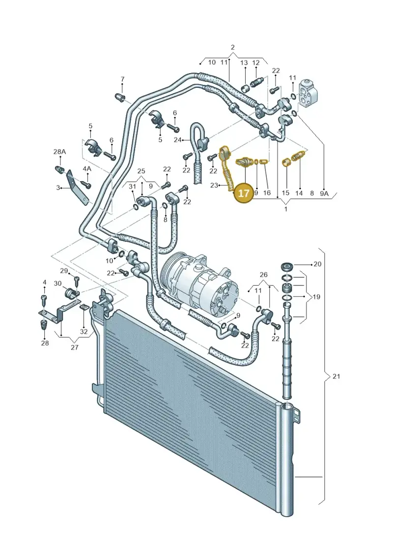 1K0959126E — Volkswagen Transp. caravelle (2011-2015) diagram 410820150, position 17