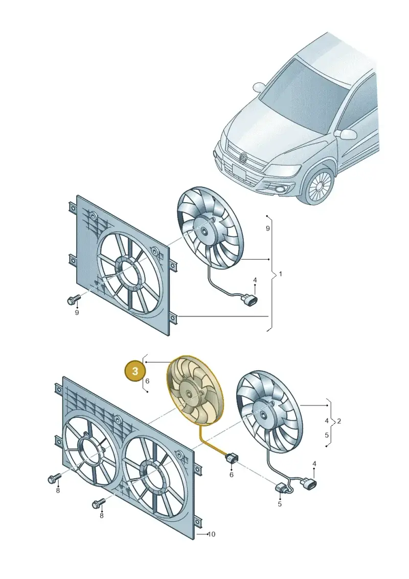 1K0959455ET — Volkswagen Tiguan 4Motion (2011-2018) diagram 719959500, position 3