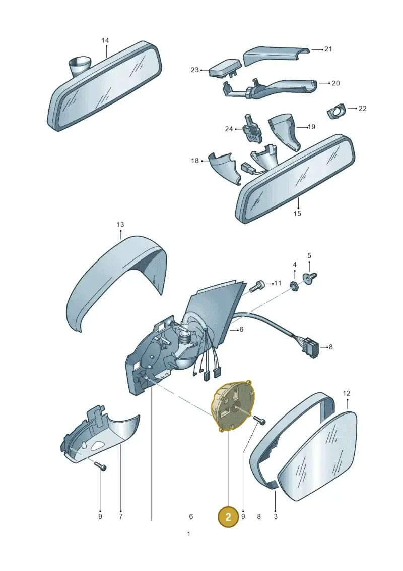 1K0959577 — Volkswagen Polo (2009-2012) diagram 672857400, position 2