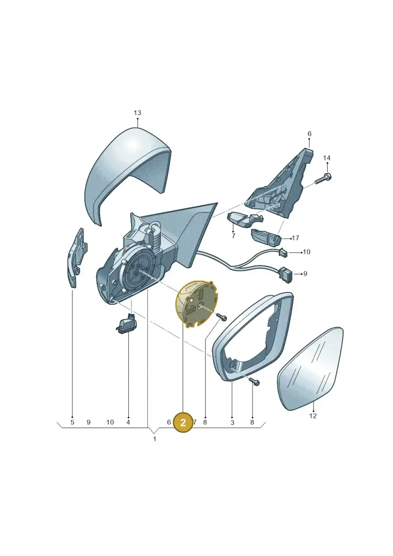 1K0959578 — Volkswagen T-Roc BlueMotion (2017-2024) diagram 813857040, position 2