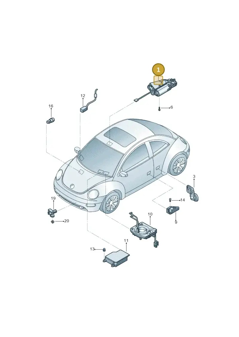 1K0959591 — Volkswagen New Beetle             06> (2005-) diagram 271959000, position 1