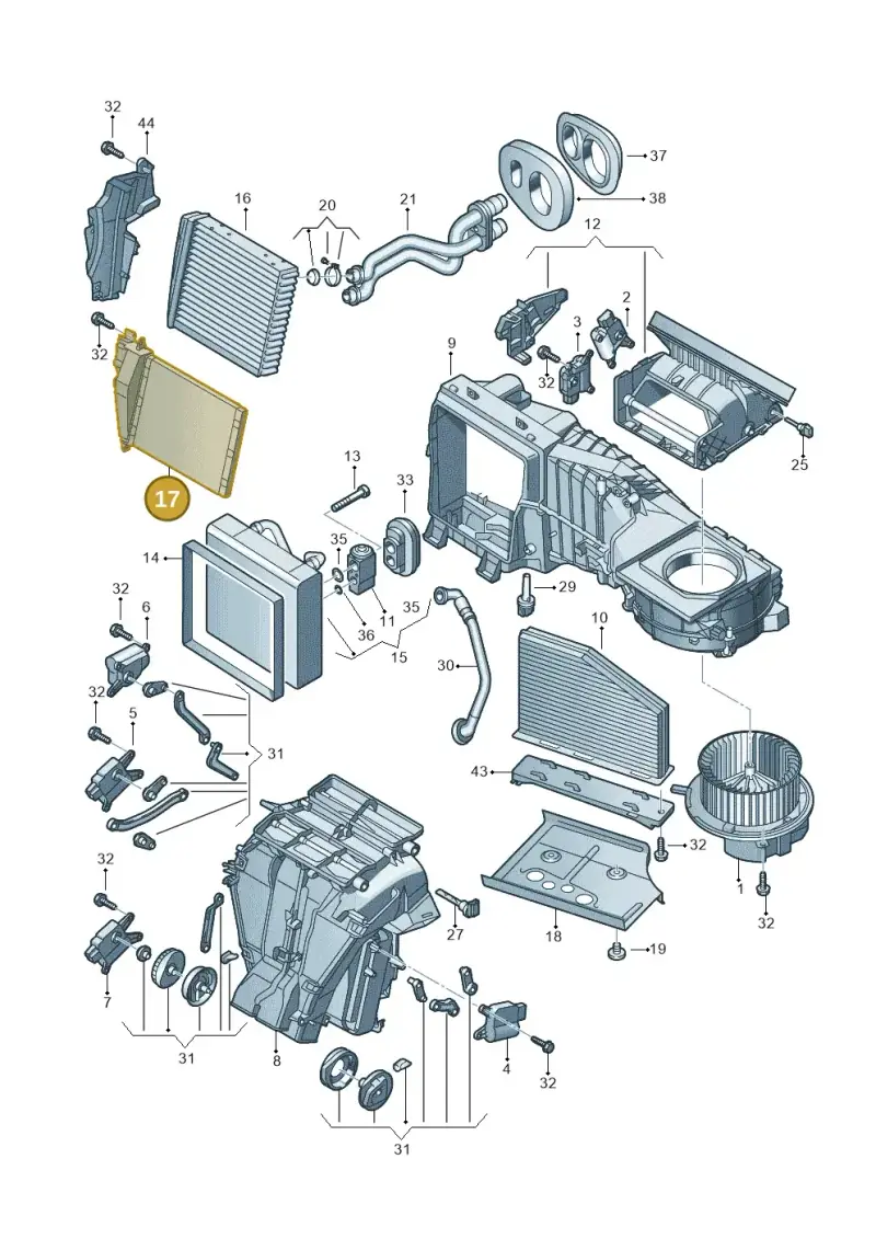 1K0963235E — Volkswagen EOS-Cabriolet-Coupe (2006-) diagram 409820200, position 17