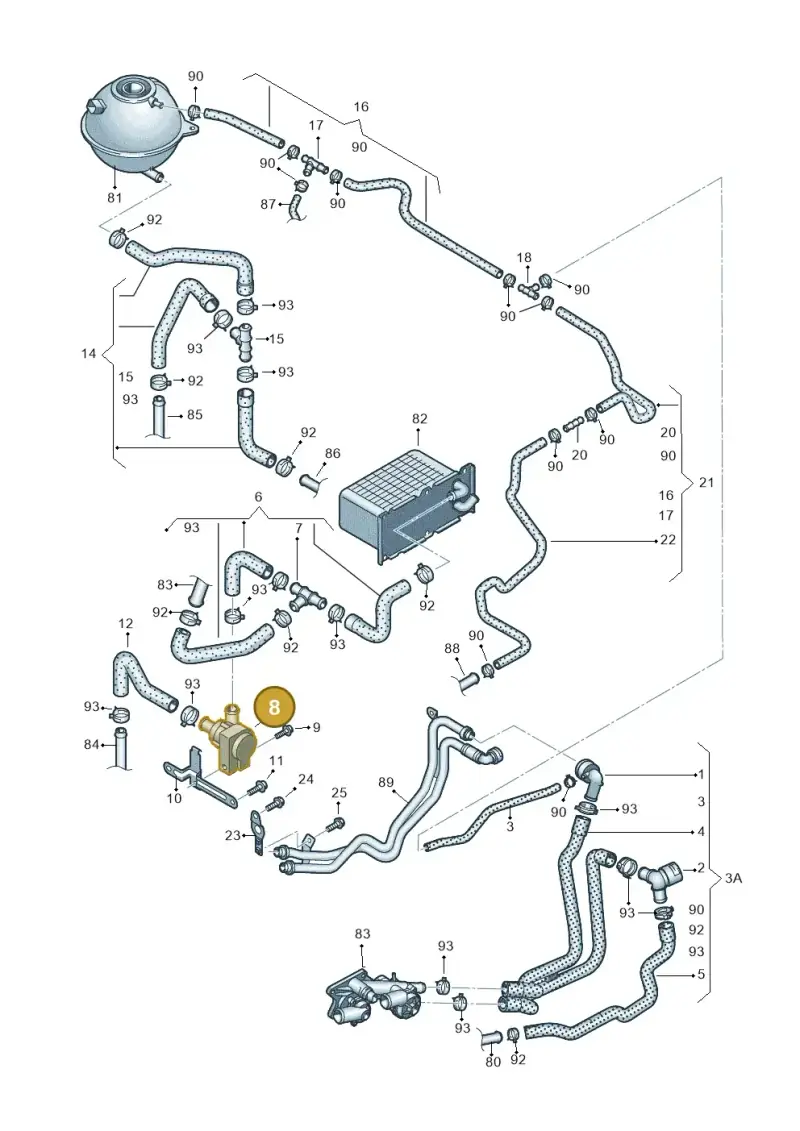 1K0965561F — Volkswagen Tiguan 4Motion (2011-2018) diagram 719121130, position 8