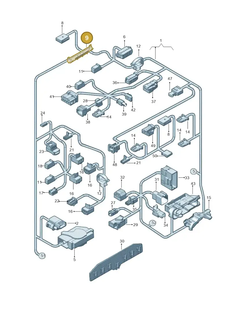 1K0971615BP — Volkswagen Jetta (2013-2014) diagram 692971820, position 9