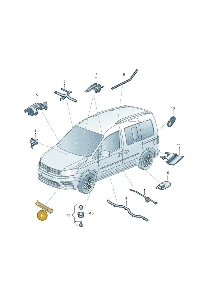 1K0971615BP — Volkswagen Caddy kombi (2015-2020) diagram 866971850, position 6