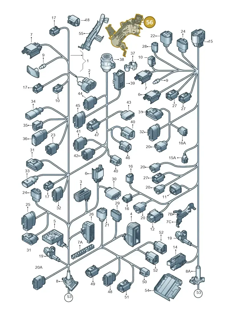 1K0971615DA — Volkswagen Golf (2011-2013) diagram 649971800, position 56