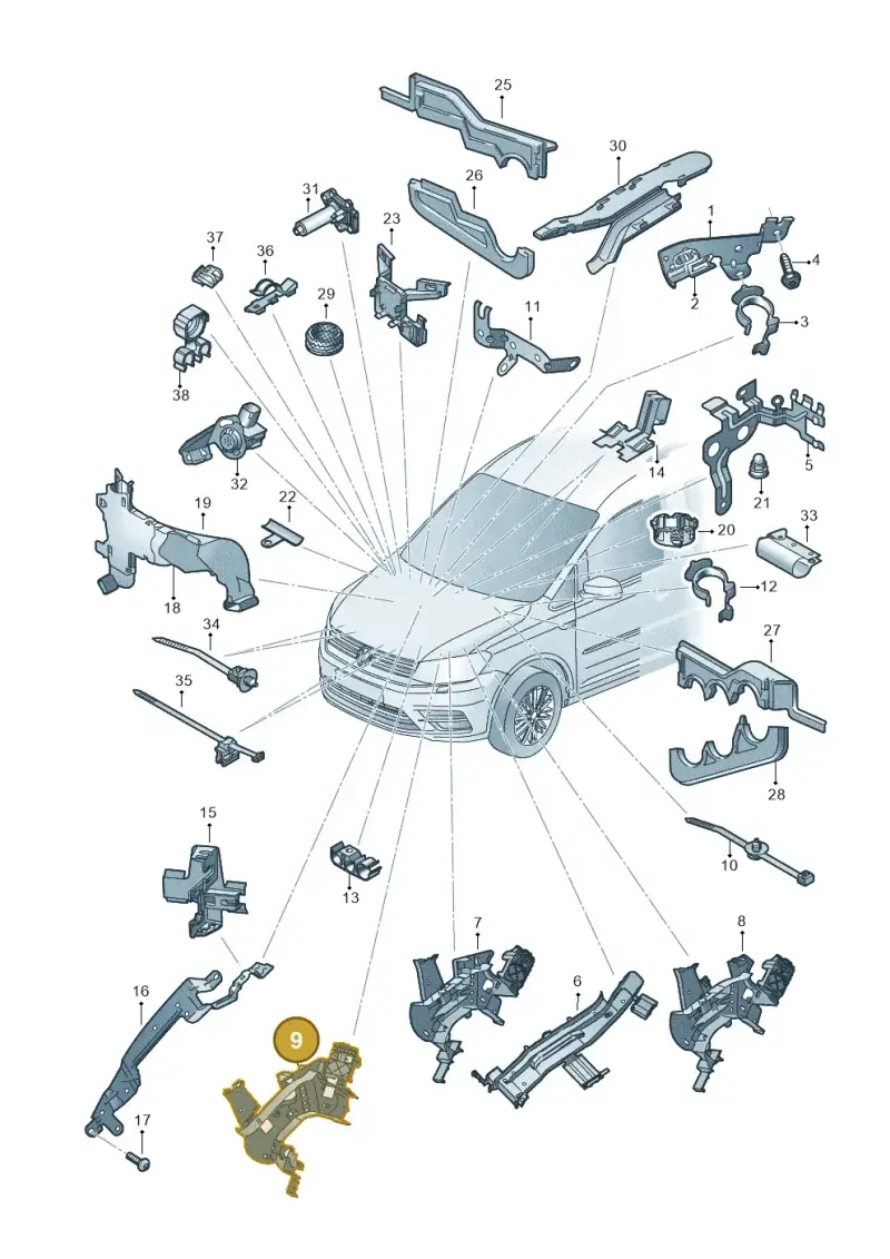 1K0971615DA — Volkswagen Caddy kombi (2015-2020) diagram 866971840, position 9