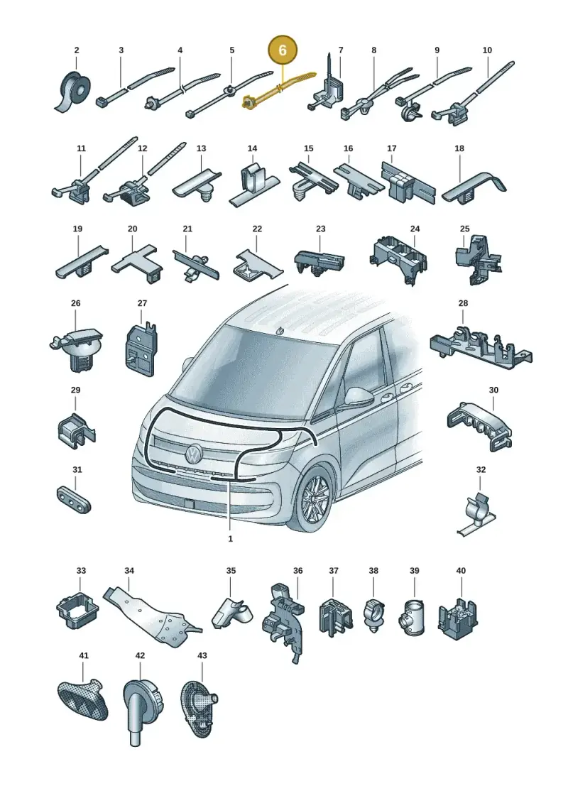 1K0971818 — Volkswagen Multivan (2021-) diagram 7t0971801, position 6