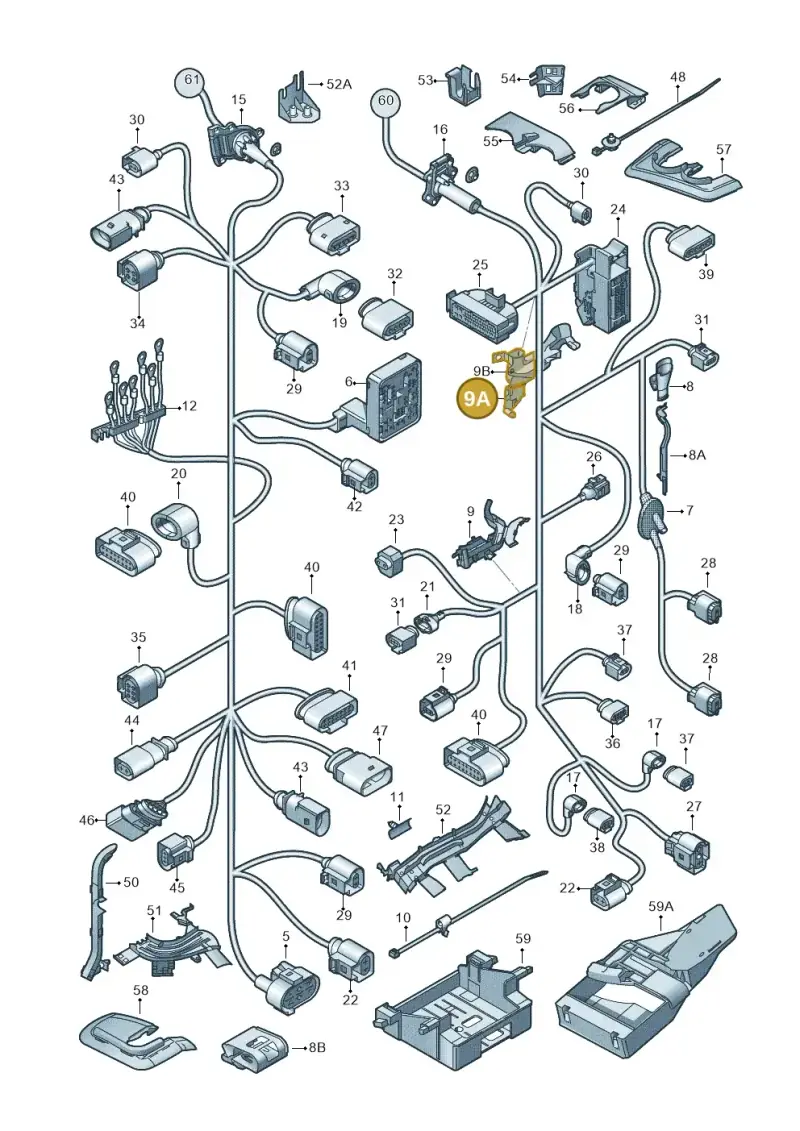 1K0971821R — Volkswagen Golf Plus (2011-2014) diagram 420971800, position 9A