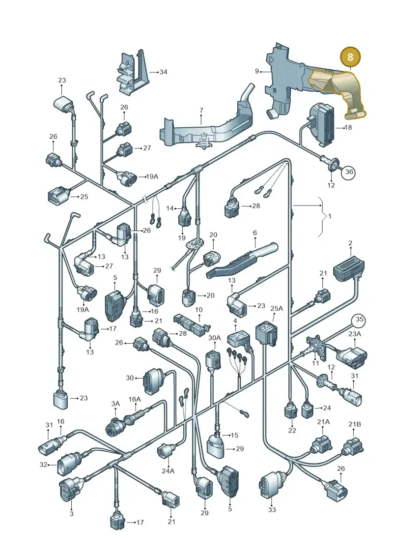 1K0971821R — Volkswagen Touran 2.0 (2010-2015) diagram 477971800, position 8