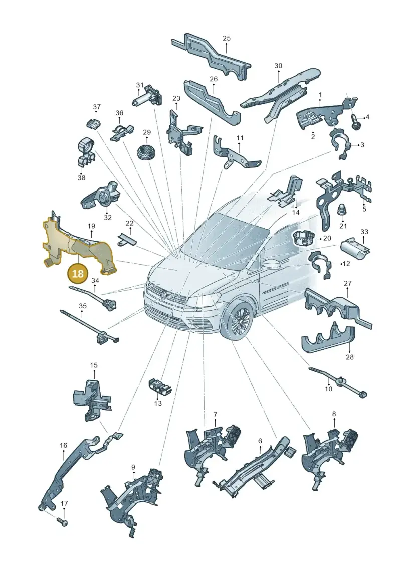 1K0971821R — Volkswagen Caddy kombi (2015-2020) diagram 866971840, position 18