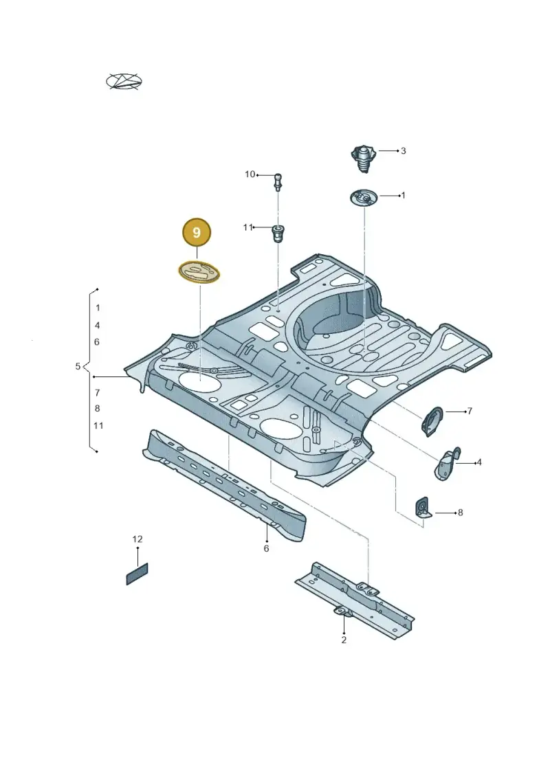 1K0971839G — Volkswagen New beetle (2011-2016) diagram 715803500, position 9