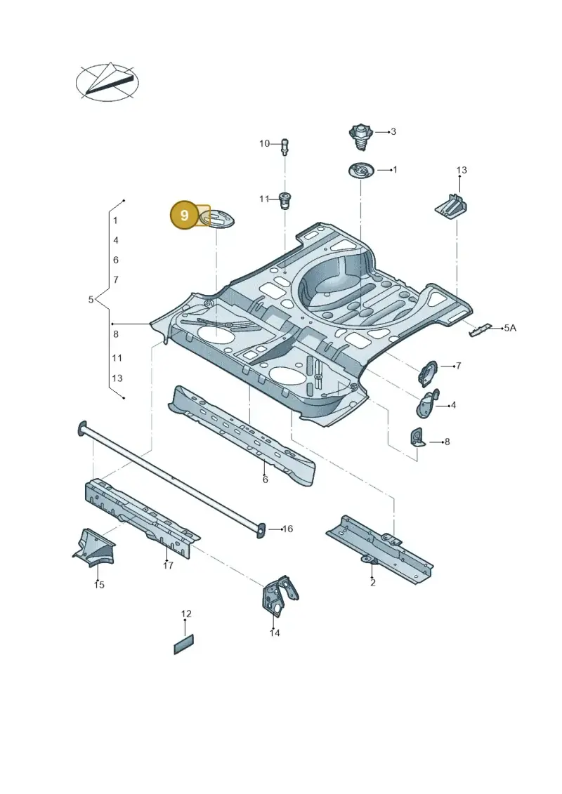 1K0971839G — Volkswagen New beetle cabriolet (2016-2019) diagram 802803050, position 9