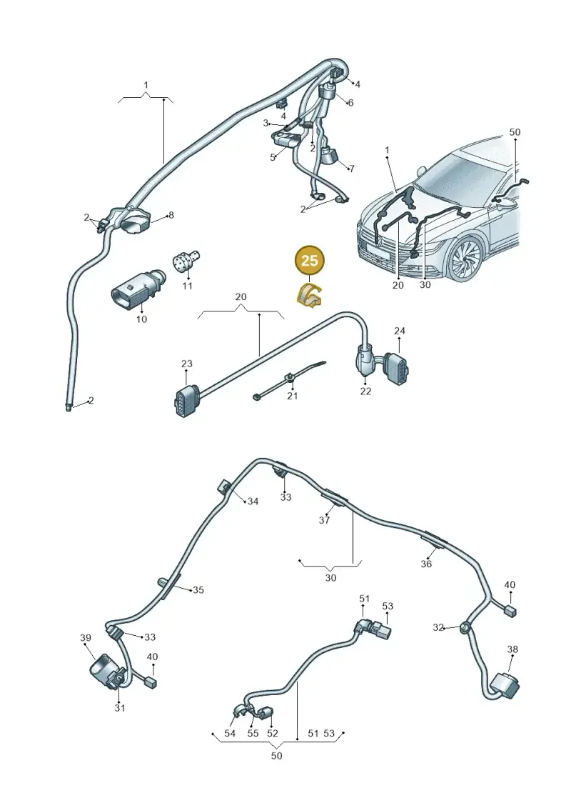 1K0971842A — Volkswagen Arteon (2017-2023) diagram 828971880, position 25