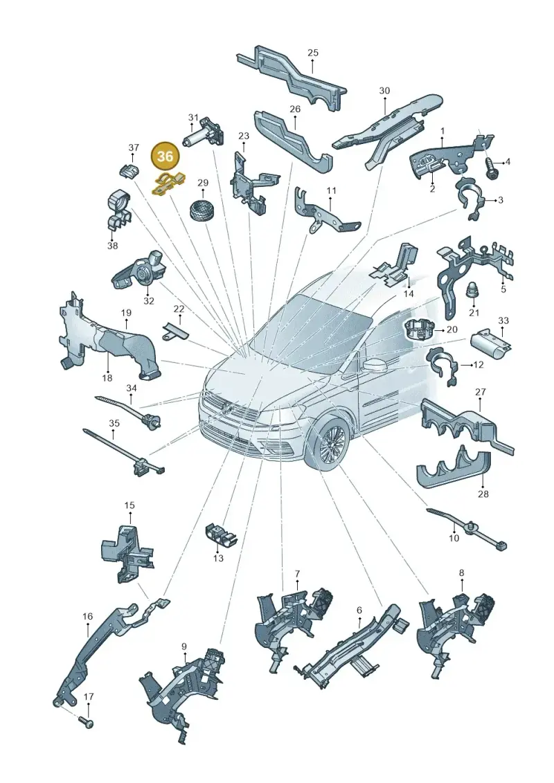 1K0971842A — Volkswagen Caddy kombi (2015-2020) diagram 866971840, position 36