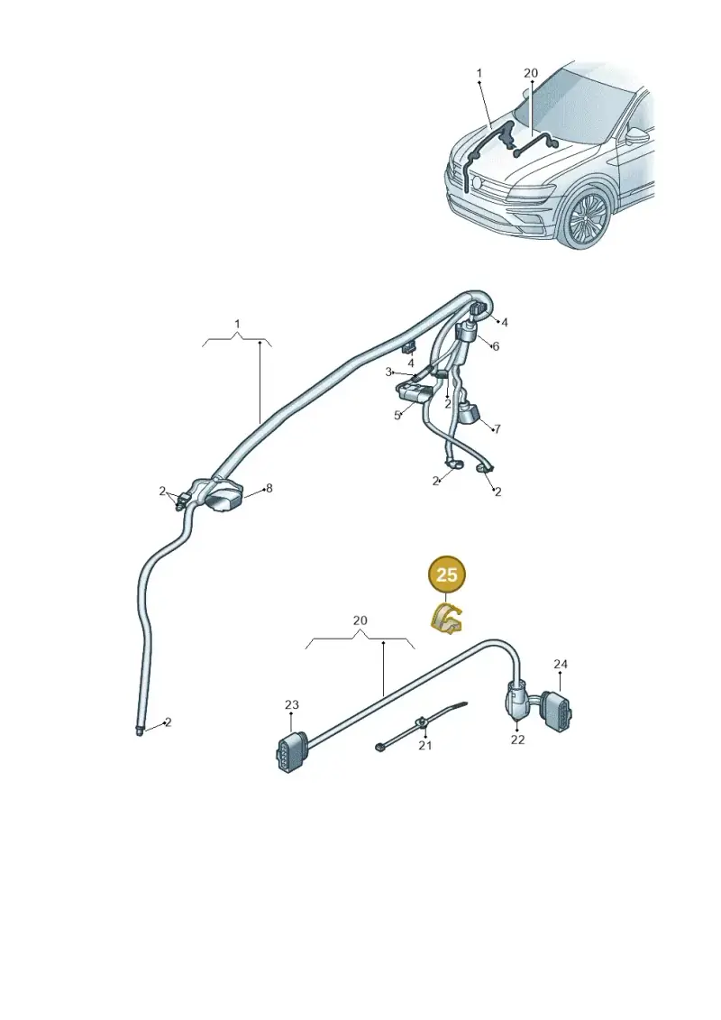 1K0971842A — Volkswagen Tiguan 2.0 4Motion (2016-2024) diagram 884971250, position 25