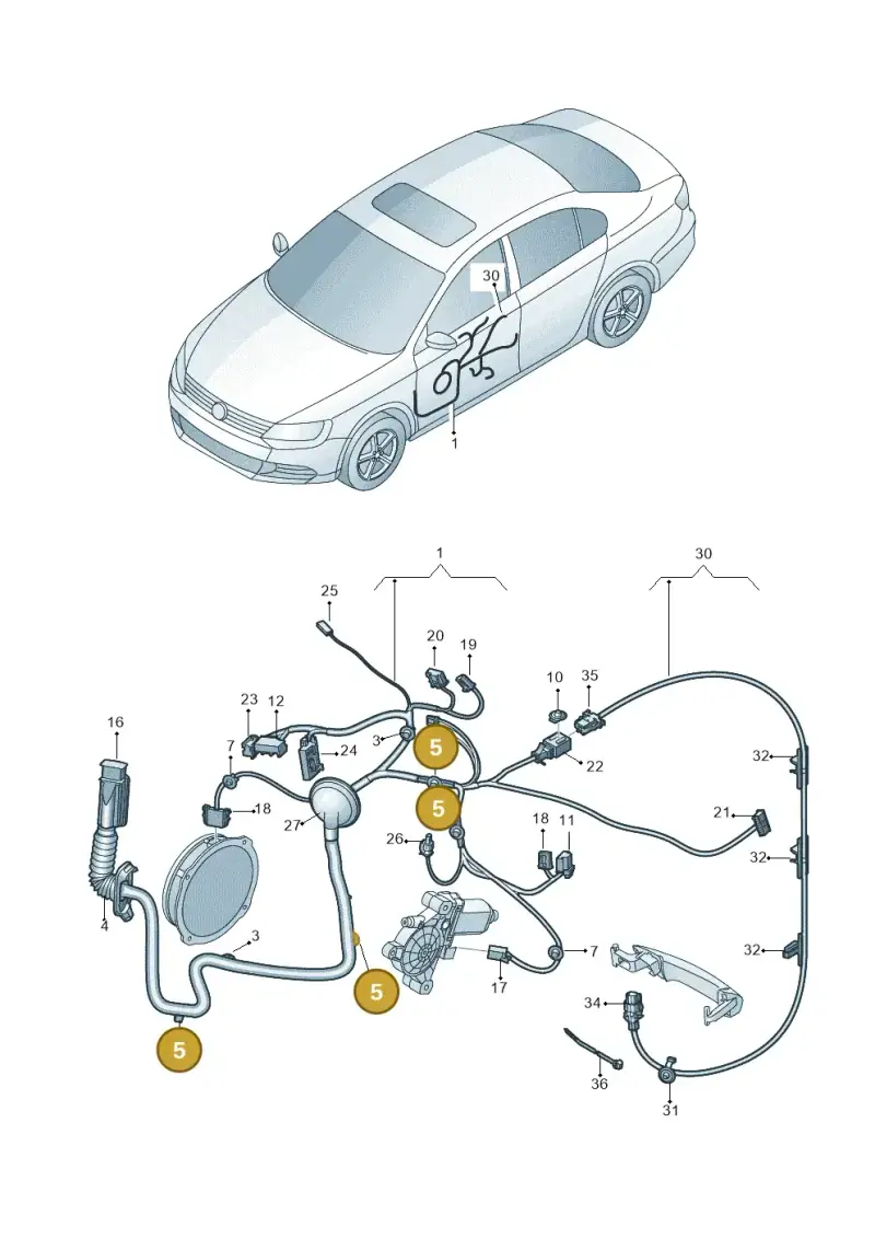 1K0971843B — Volkswagen Jetta 2.0 (2015-2015) diagram 789972320, position 5