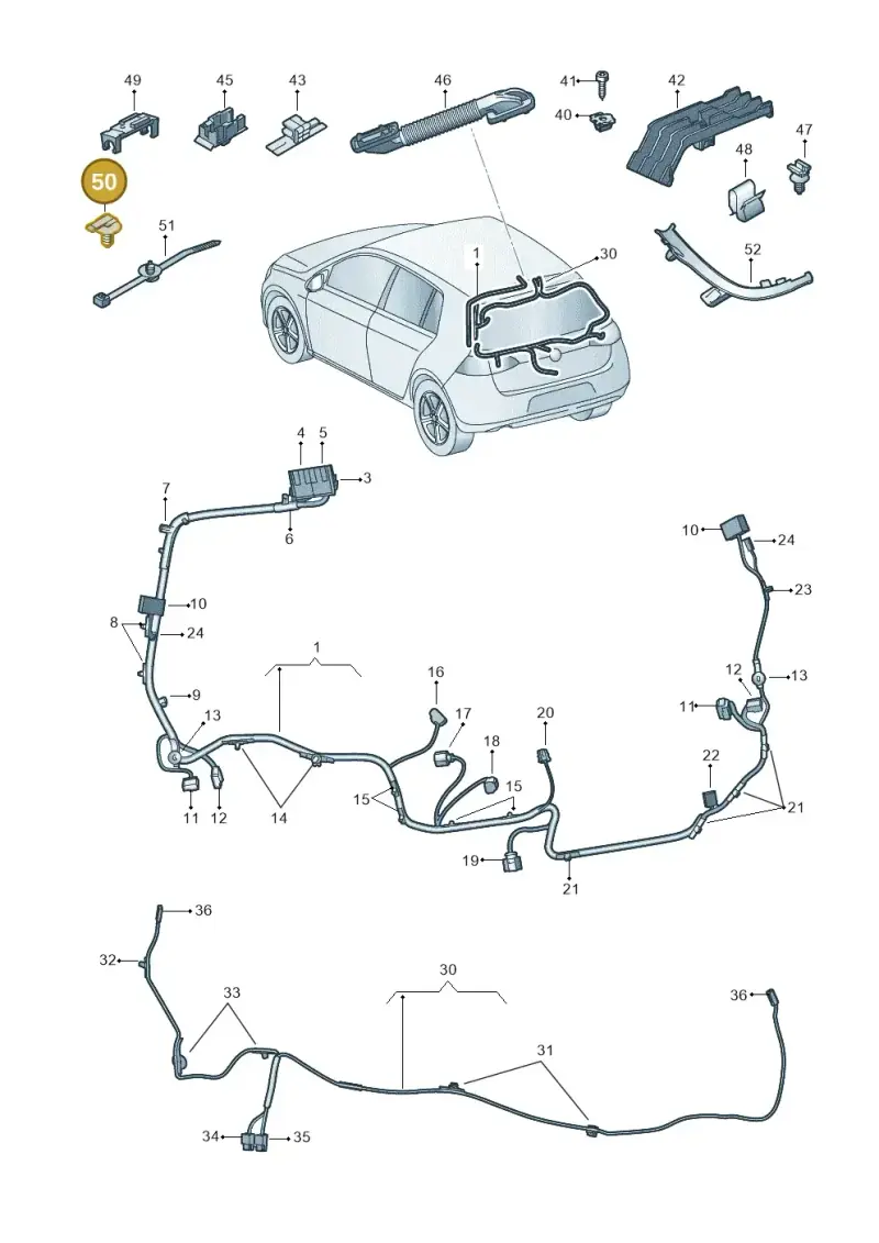 1K0971848L — Volkswagen Golf 2.0 (2016-2020) diagram 827972860, position 50