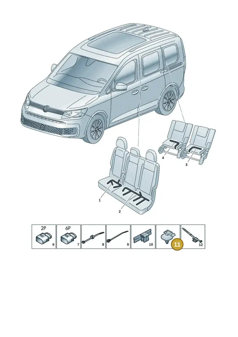 1K0971848L — Volkswagen Caddy Maxi Kombi (2020-2024) diagram 2ka972029, position 11