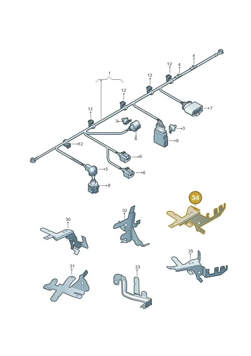 1K0971858AT — Volkswagen Passat saloon (2010-2015) diagram 460971700, position 34