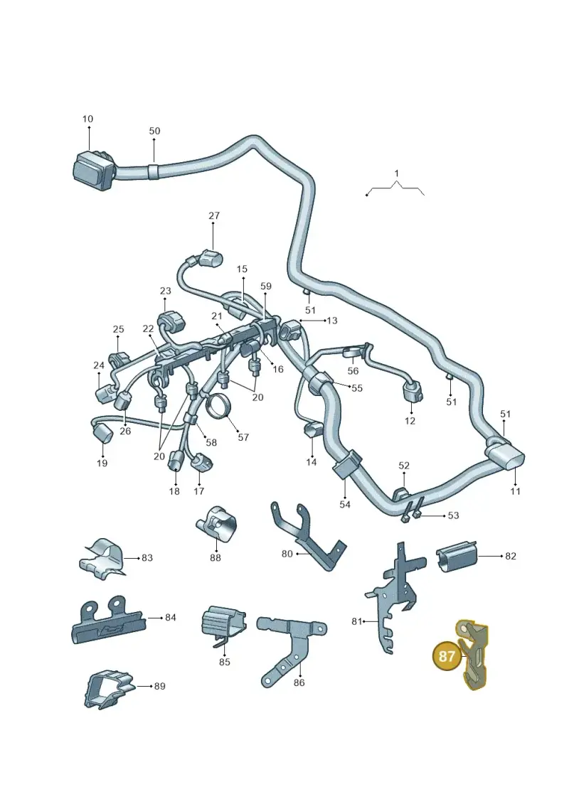 1K0971858AT — Skoda Yeti (2013-2017) diagram 666971050, position 87