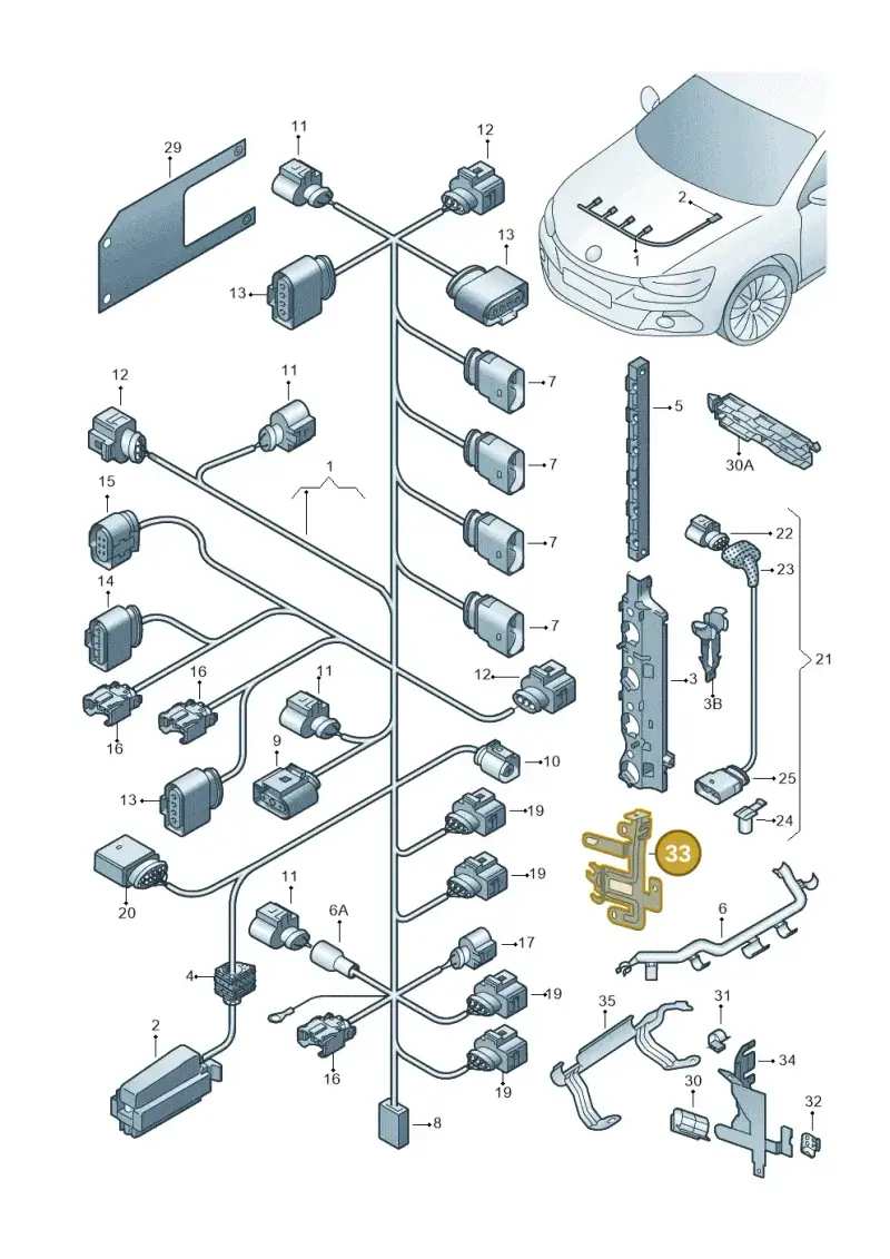 1K0971858AT — Volkswagen Scirocco 2.0 (2014-2017) diagram 786971150, position 33