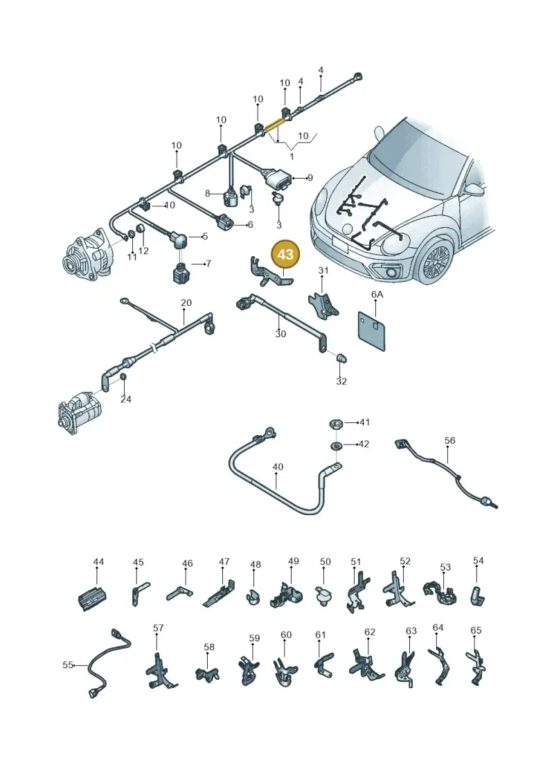 1K0971858AT — Volkswagen Beetle (2016-2019) diagram 801971010, position 43