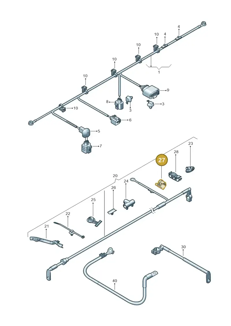 1K0971909B — Audi A3 Sportback (2008-2013) diagram 646972050, position 27