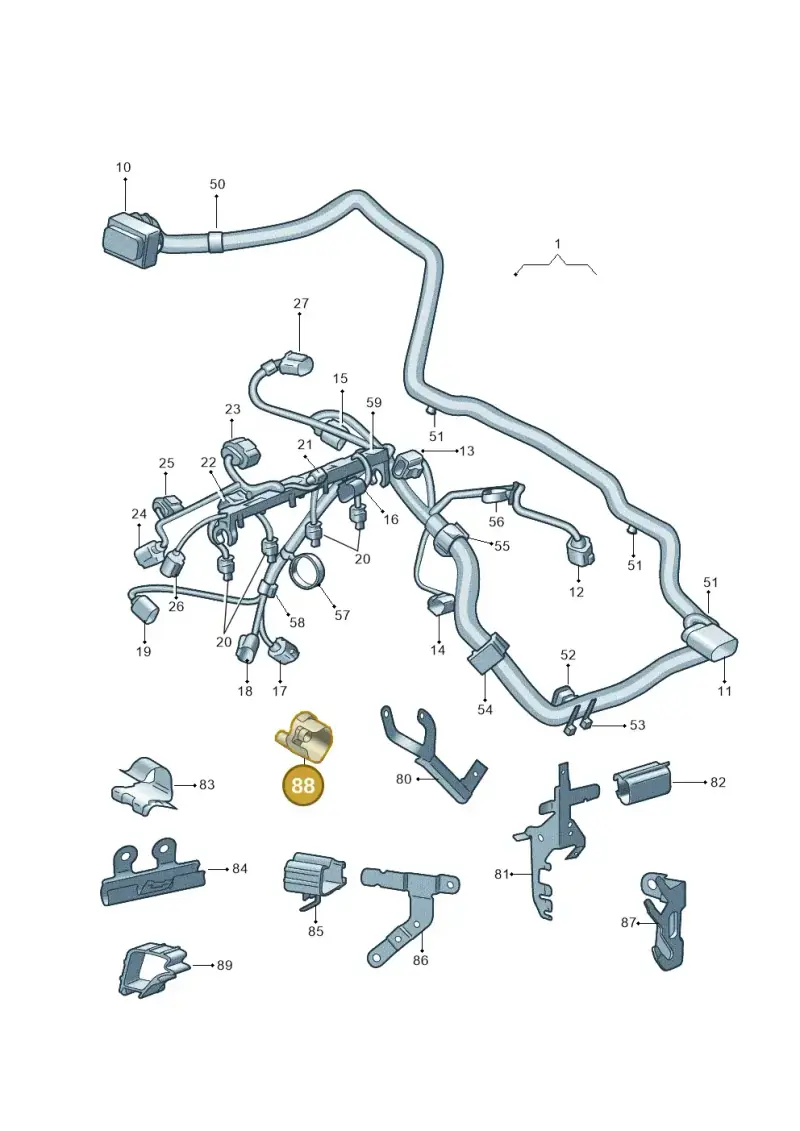 1K0971909B — Skoda Yeti (2013-2017) diagram 666971050, position 88