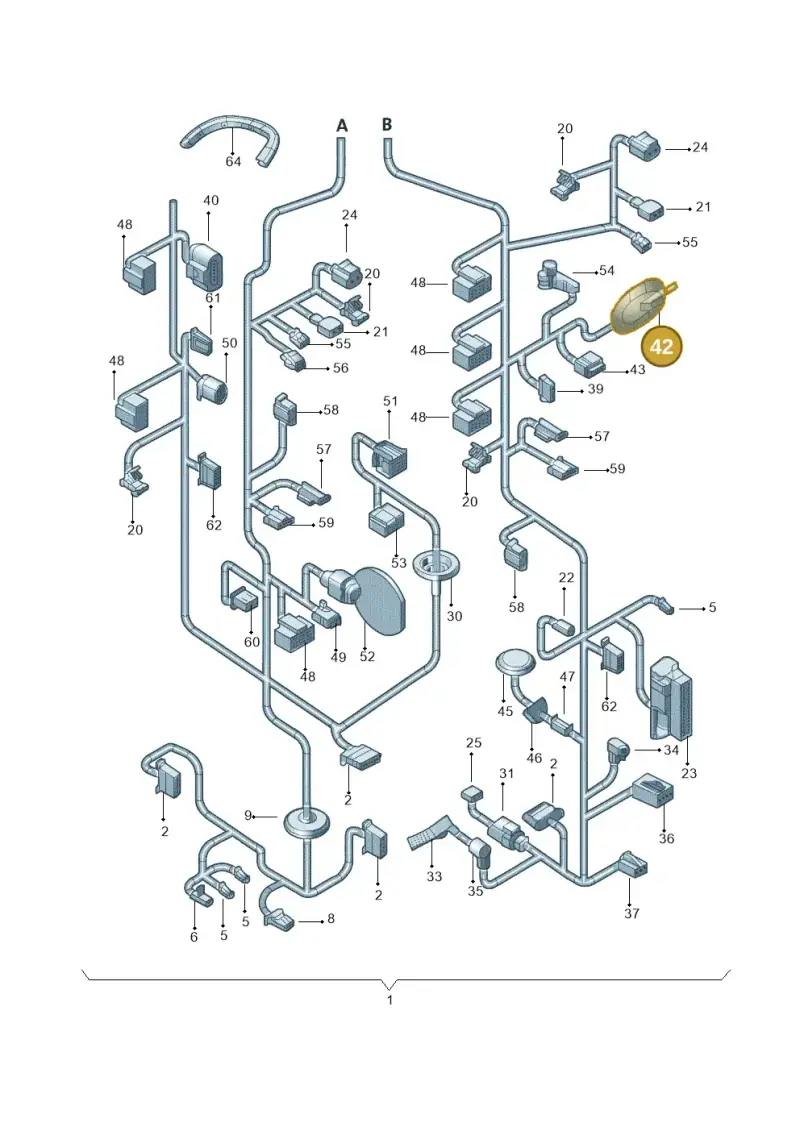 1K0971915D — Volkswagen Jetta 1.4 (2013-2015) diagram 692971840, position 42
