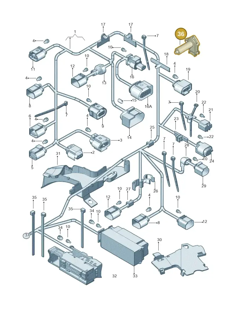 1K0971915E — Volkswagen Jetta 1.4 (2013-2015) diagram 775971800, position 36