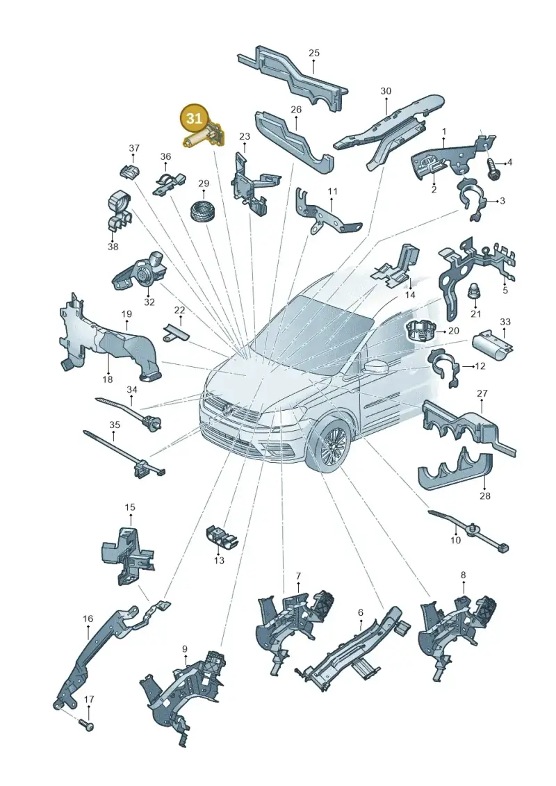 1K0971915E — Volkswagen Caddy kombi (2015-2020) diagram 866971840, position 31