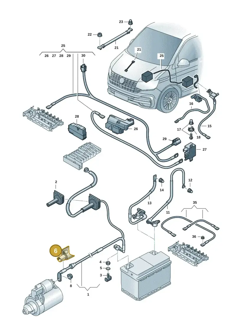1K0971920 — Volkswagen Transport. multivan (2019-2024) diagram 7em971002, position 6