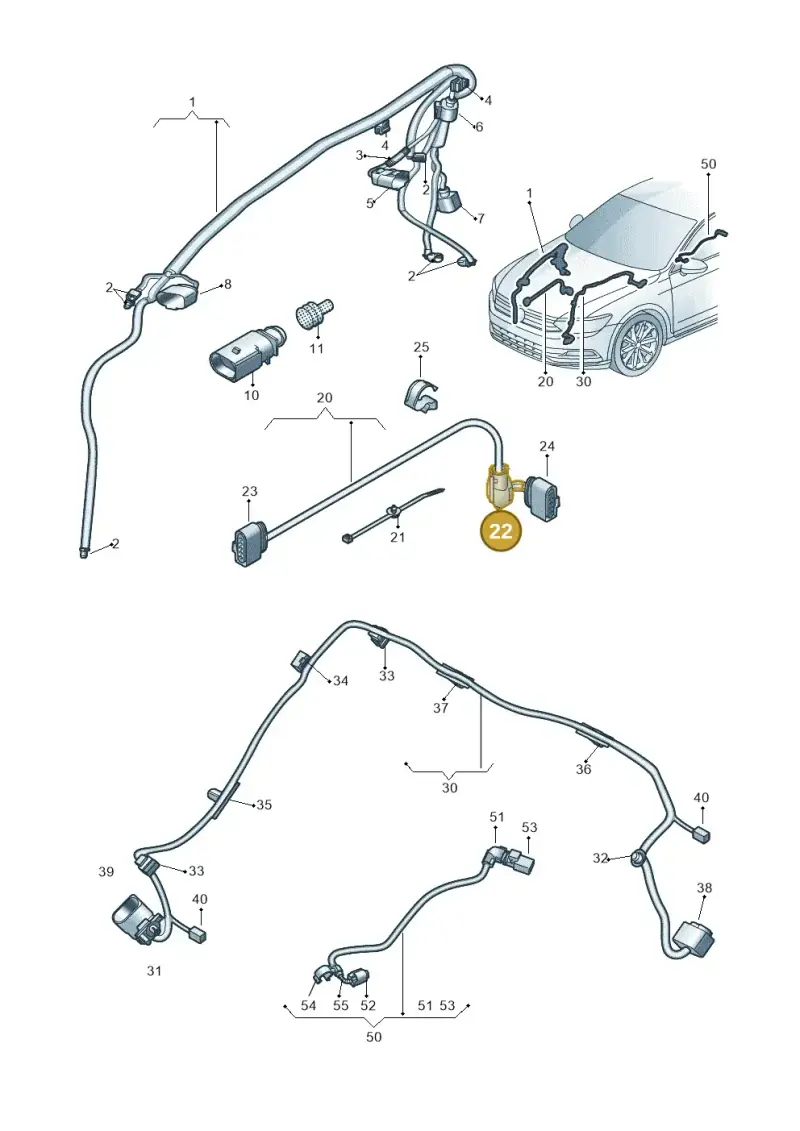 1K0971921B — Volkswagen Passat Saloon (2014-2024) diagram 793971880, position 22