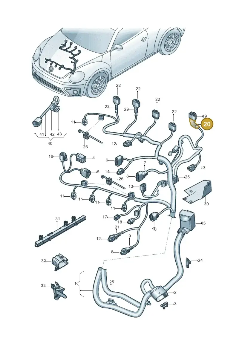 1K0971921B — Volkswagen Beetle (2016-2019) diagram 801971050, position 20