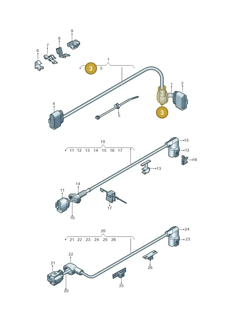 1K0971921B — Audi A3 Sportback (2016-2020) diagram 890972550, position 3