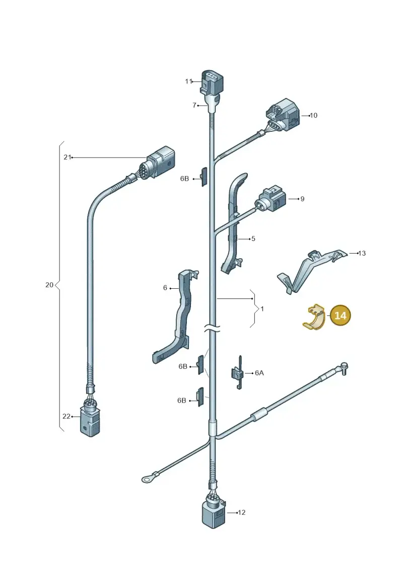 1K0971939 — Audi RS3 Sportback (2011-2012) diagram 409971700, position 14