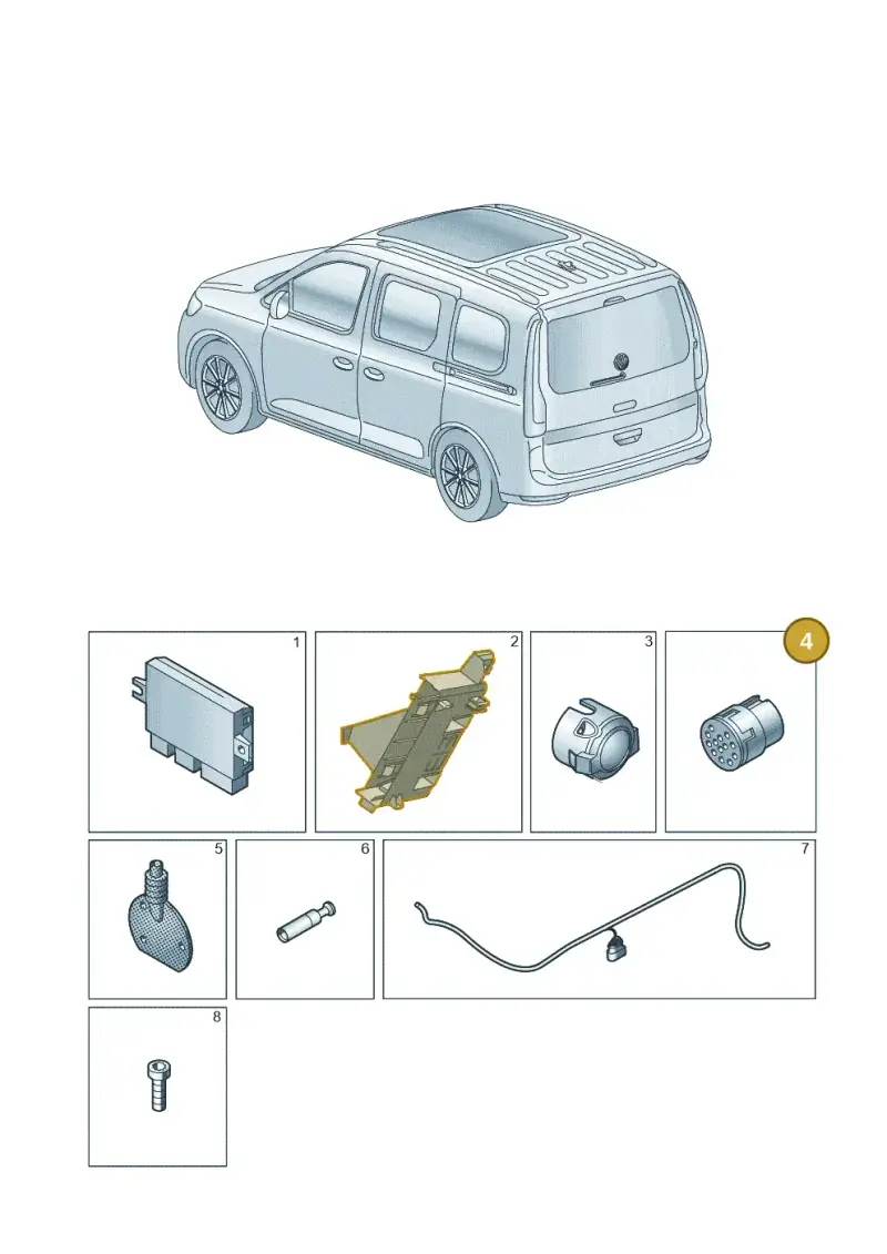 1K0971978 — Volkswagen Caddy Maxi Kombi (2020-2024) diagram 2ka945055, position 4