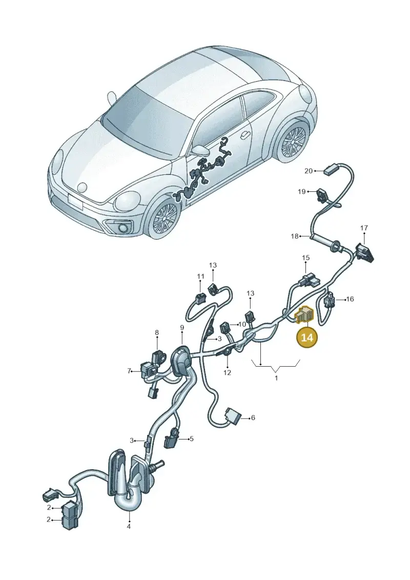 1K0971992A — Volkswagen Beetle (2016-2019) diagram 801972350, position 14
