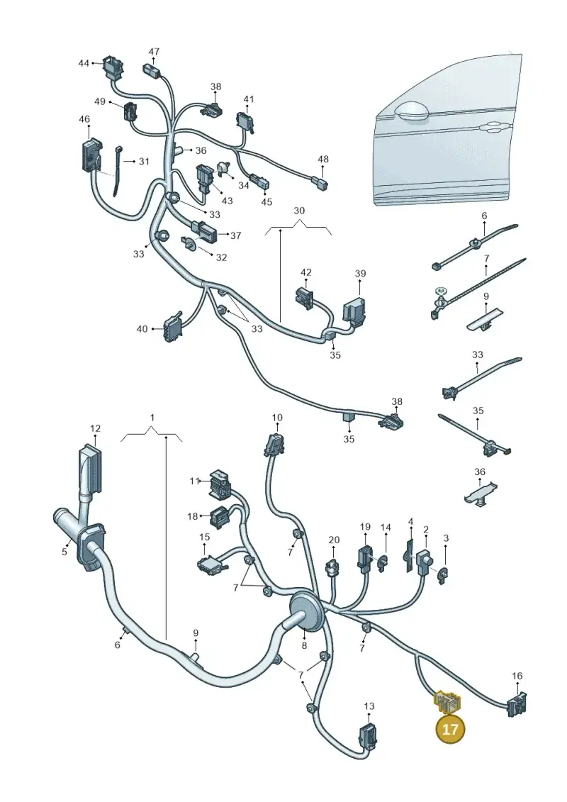 1K0971992A — Volkswagen Arteon (2017-2025) diagram 828972330, position 17