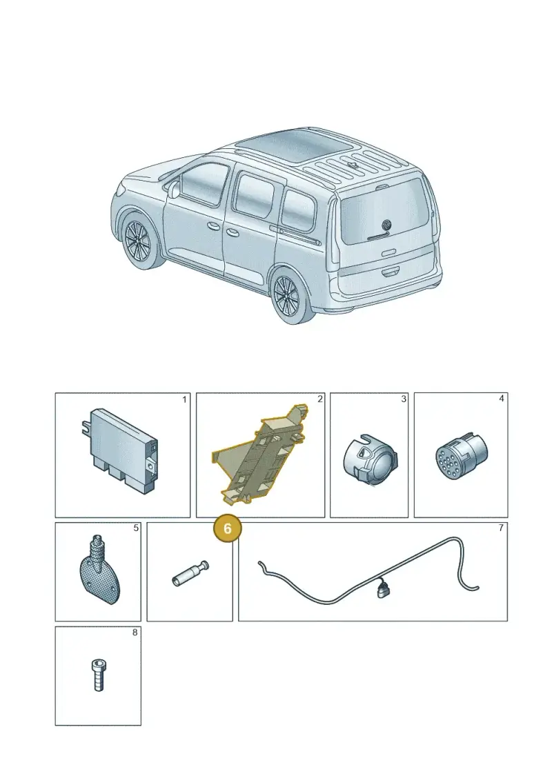 1K0972217D — Volkswagen Caddy Maxi Kombi (2020-2024) diagram 2ka945055, position 6