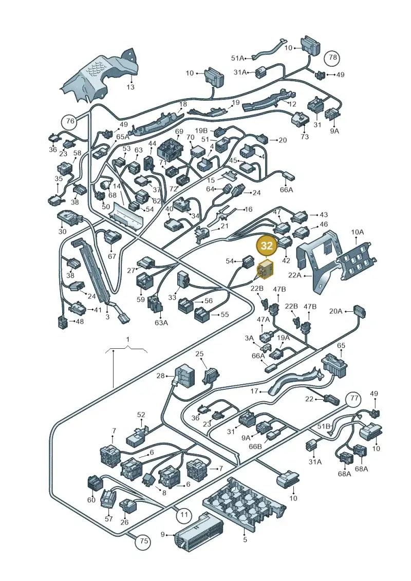 1K0972641 — Volkswagen Touran 2.0 (2010-2015) diagram 409971820, position 32