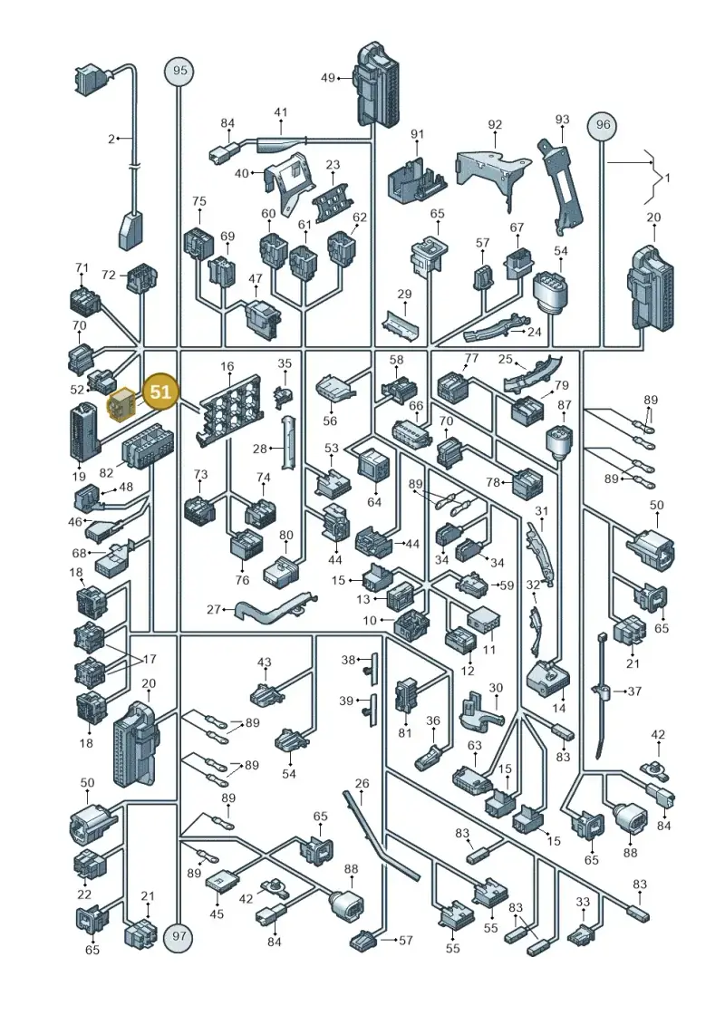 1K0972641 — Volkswagen Caddy panel van (2008-2010) diagram 443971820, position 51