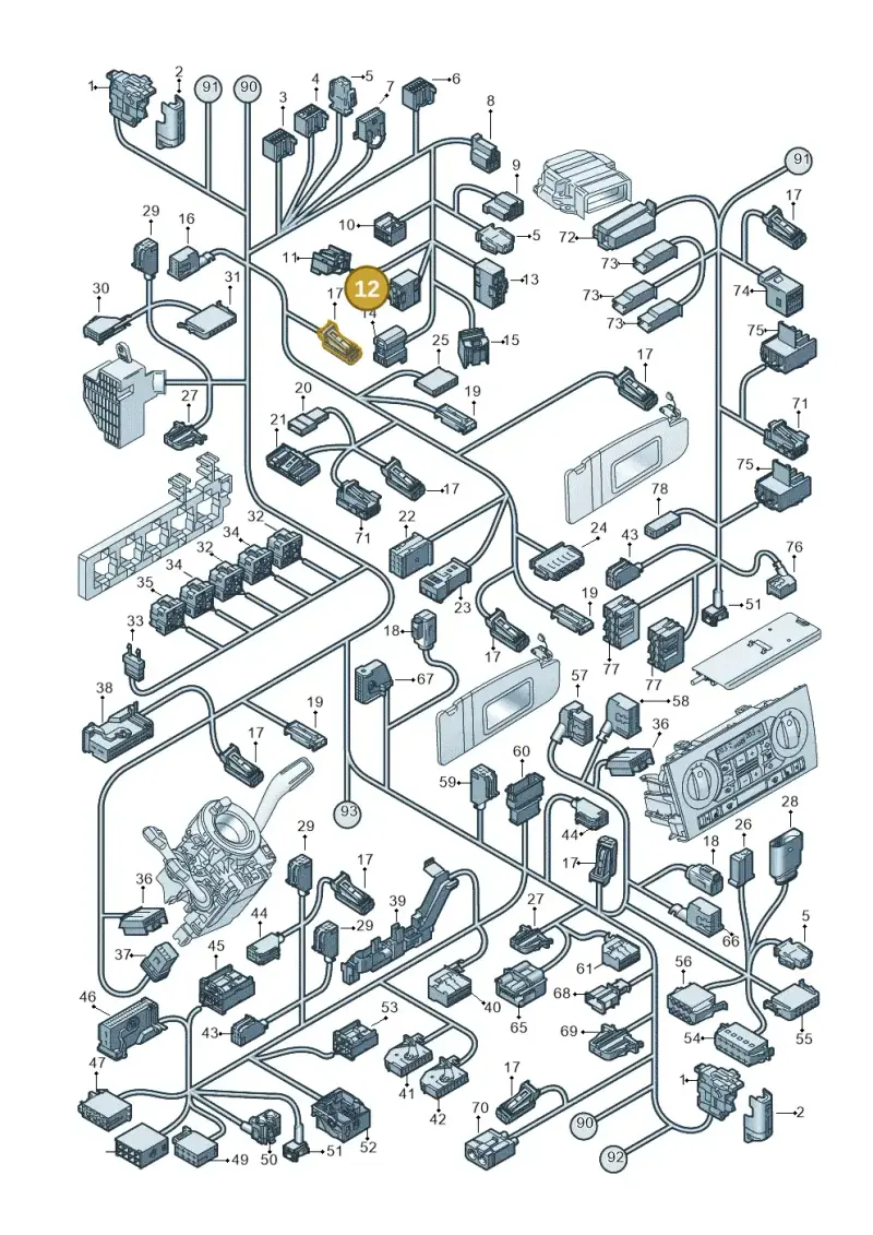 1K0972641 — Audi A3 Sportback (2008-2013) diagram 646971820, position 12