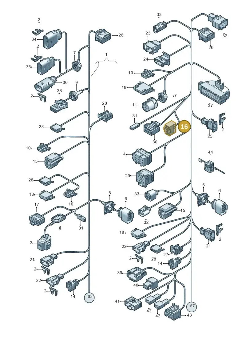 1K0972641 — Volkswagen Eos BlueMotion (2010-2015) diagram 712971840, position 16